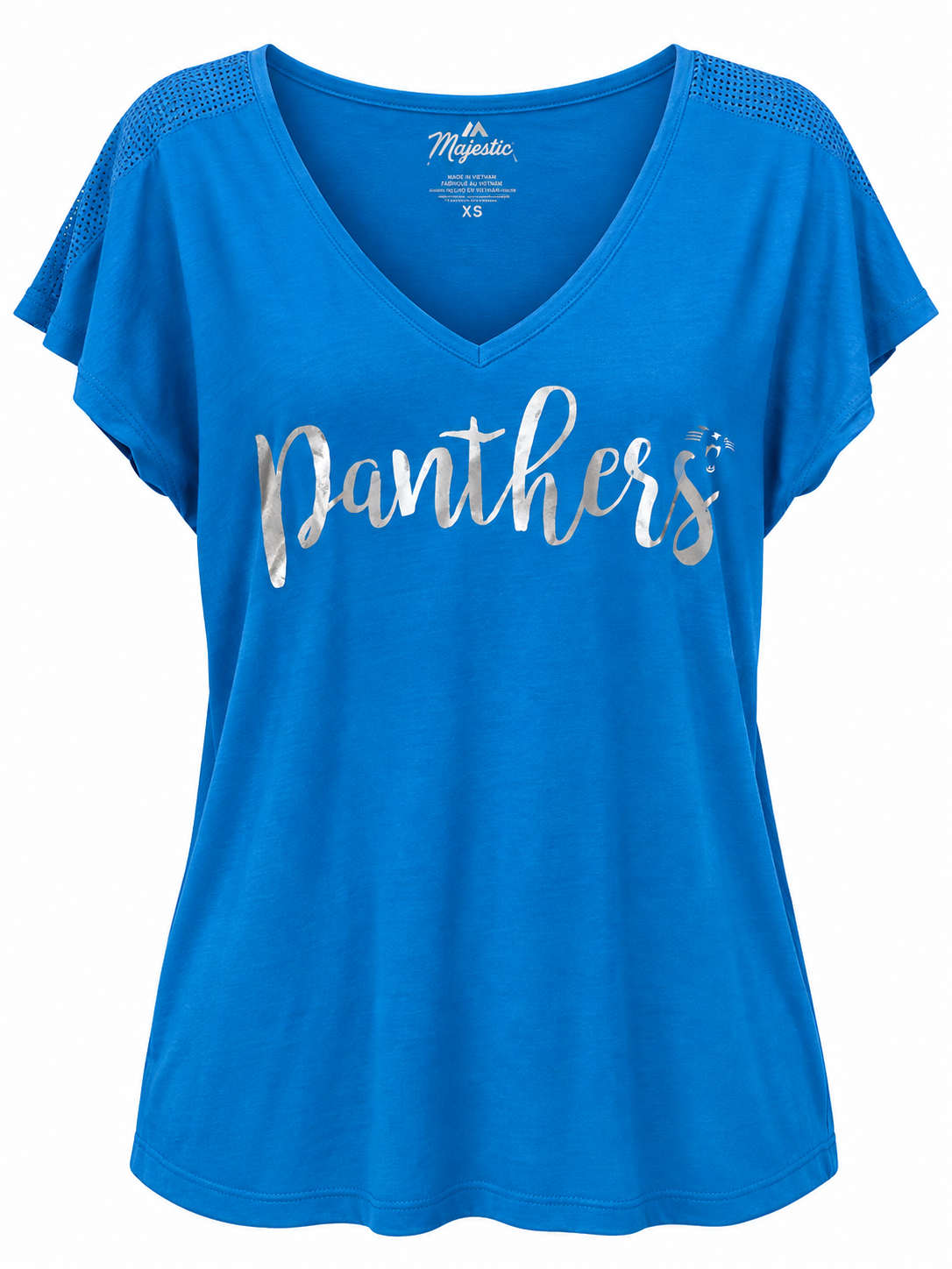 NFL Carolina Panthers Women's V-Neck T-Shirt – Blue | XS