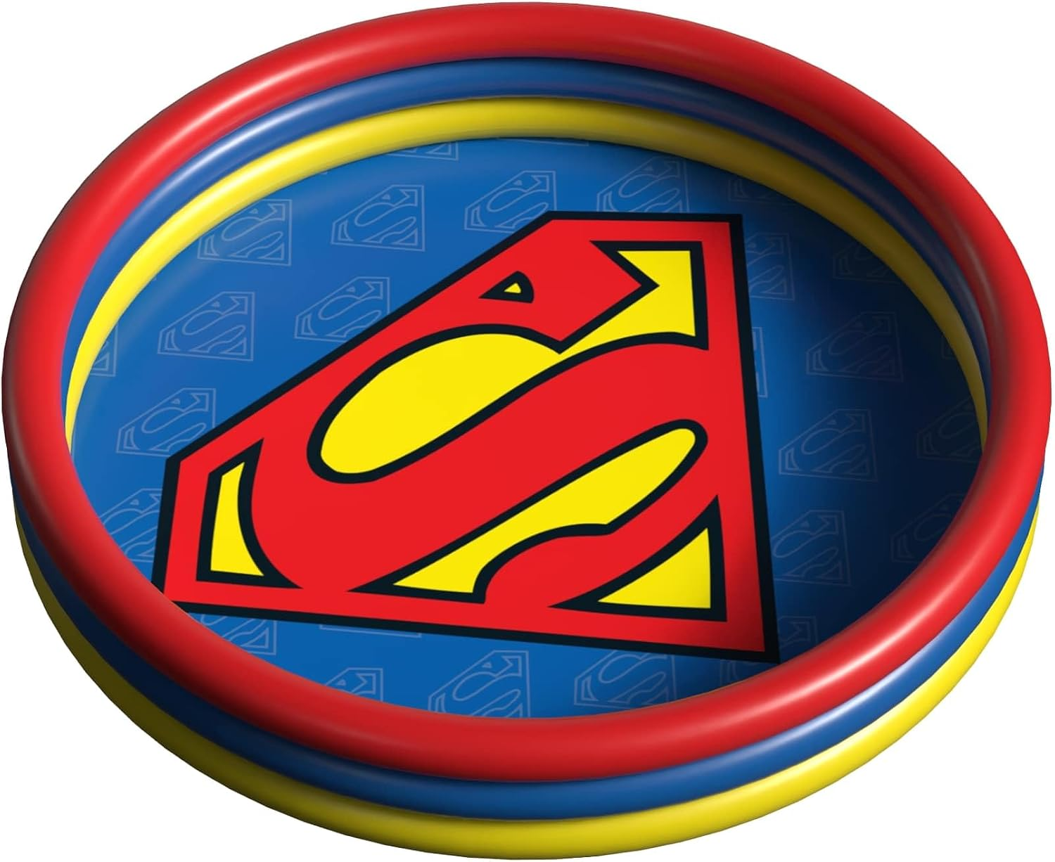 DC Comics Superman 3-Ring Inflatable Pool – Red/Blue/Yellow, Ages 3+