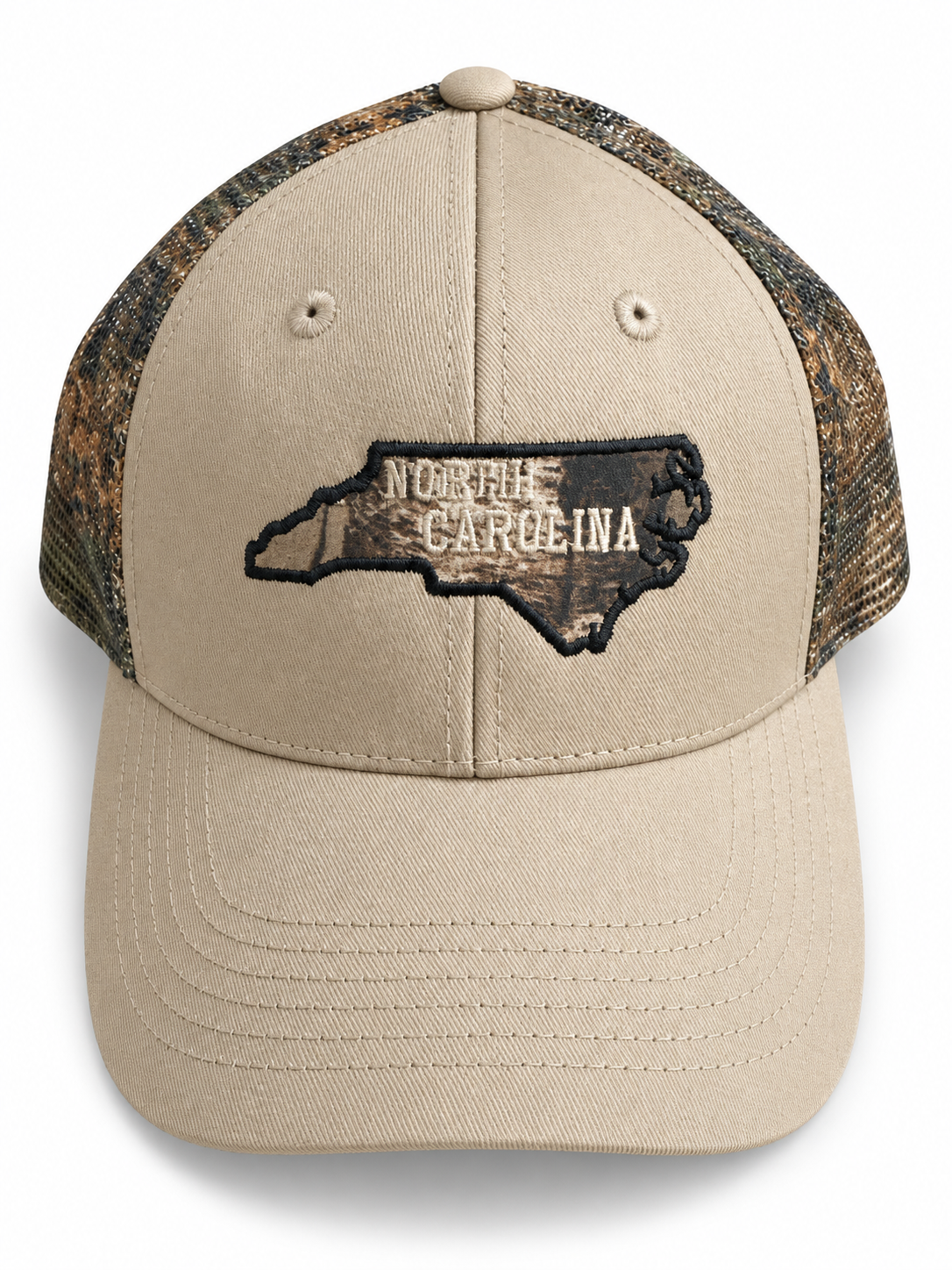 North Carolina Camo Mesh Snapback Hat – Khaki