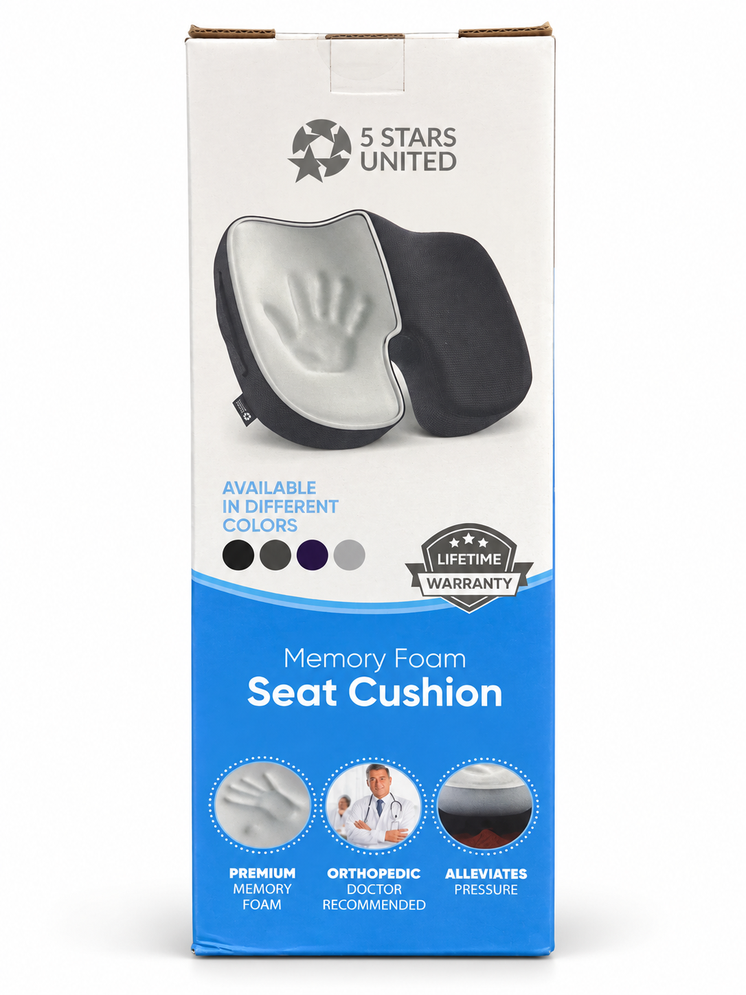 Stars United Memory Foam Seat Cushion – Black