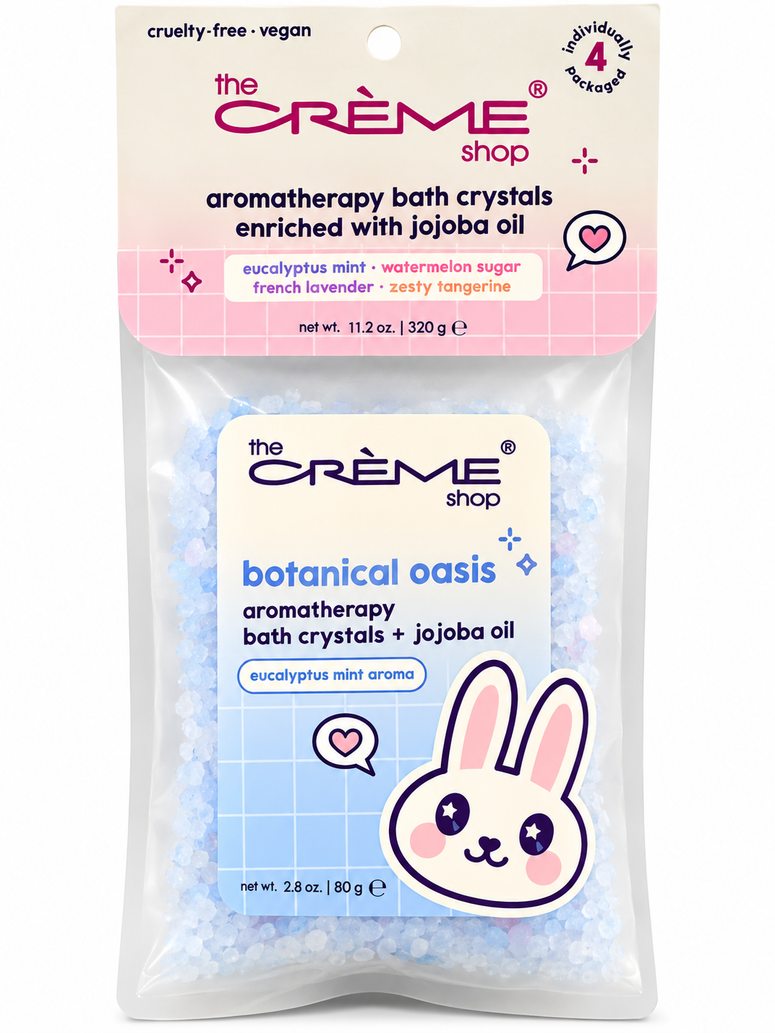 The Crème Shop Botanical Oasis Aromatherapy Bath Crystals – 4-Pack