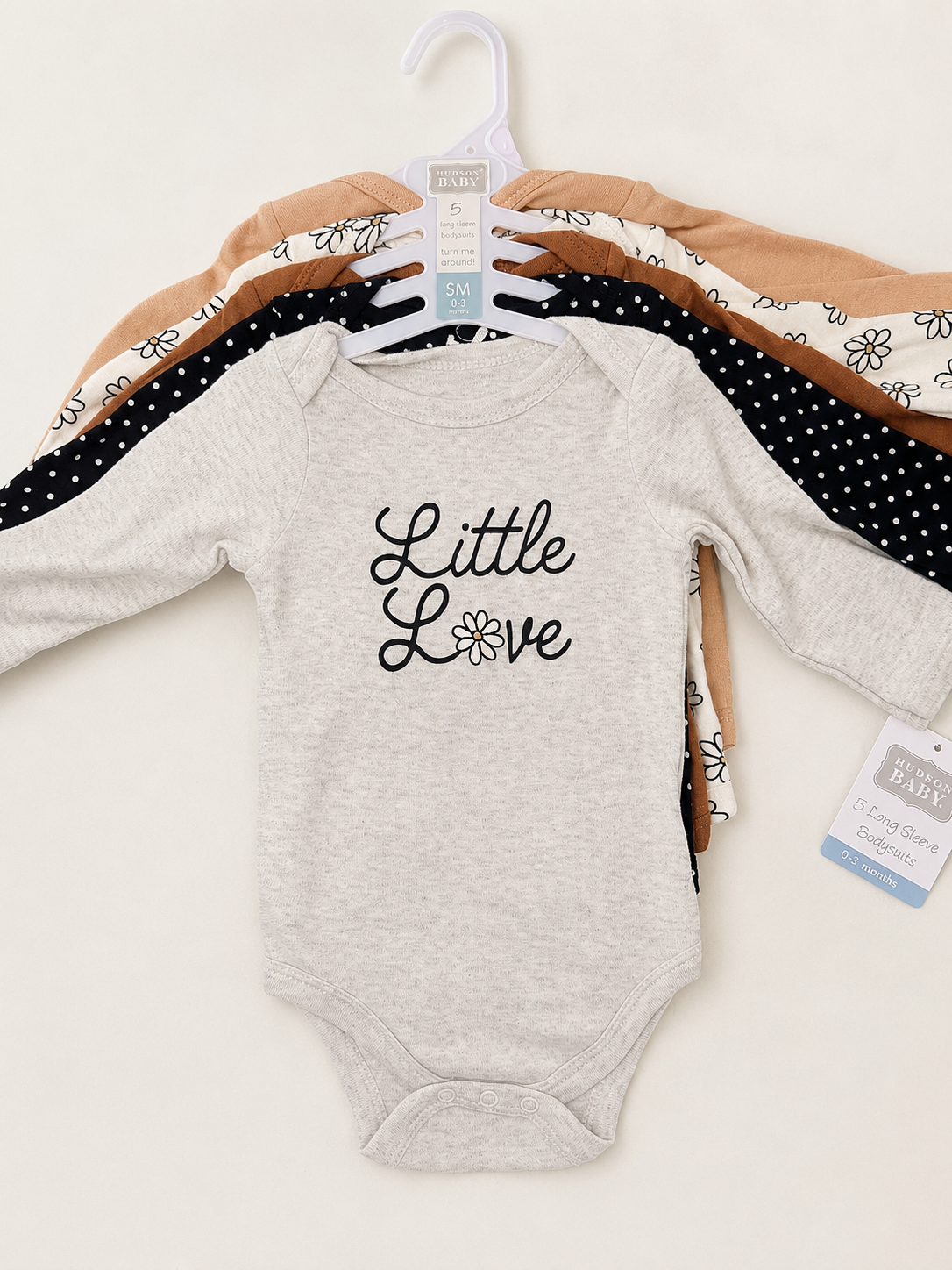 Little Love 5-Peice Long-Sleeve Body Suits (0-3M)