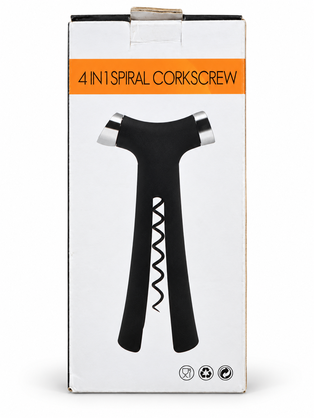 4-in-1 Spiral Corkscrew – Black & Silver