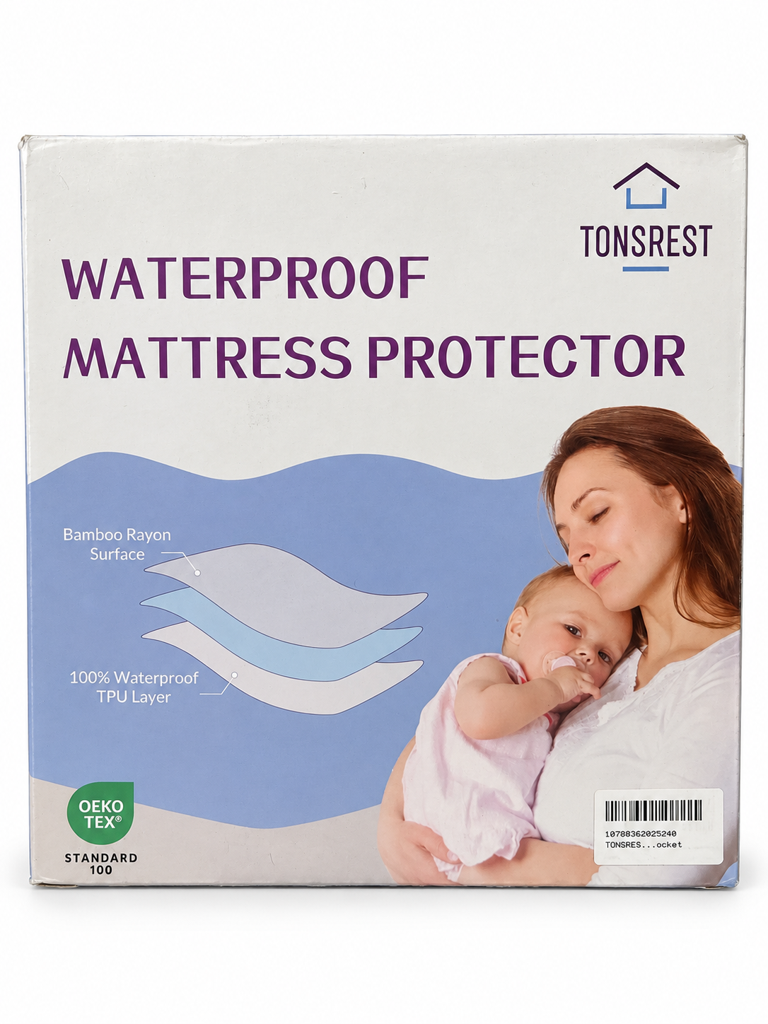 TONSREST Waterproof Mattress Protector – Queen, 60″ × 80″