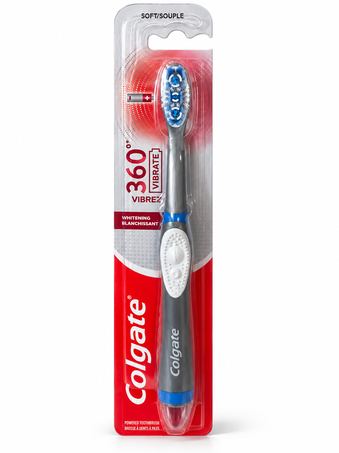 Colgate 360° Vibrate Whitening Battery Powered Toothbrush – Soft