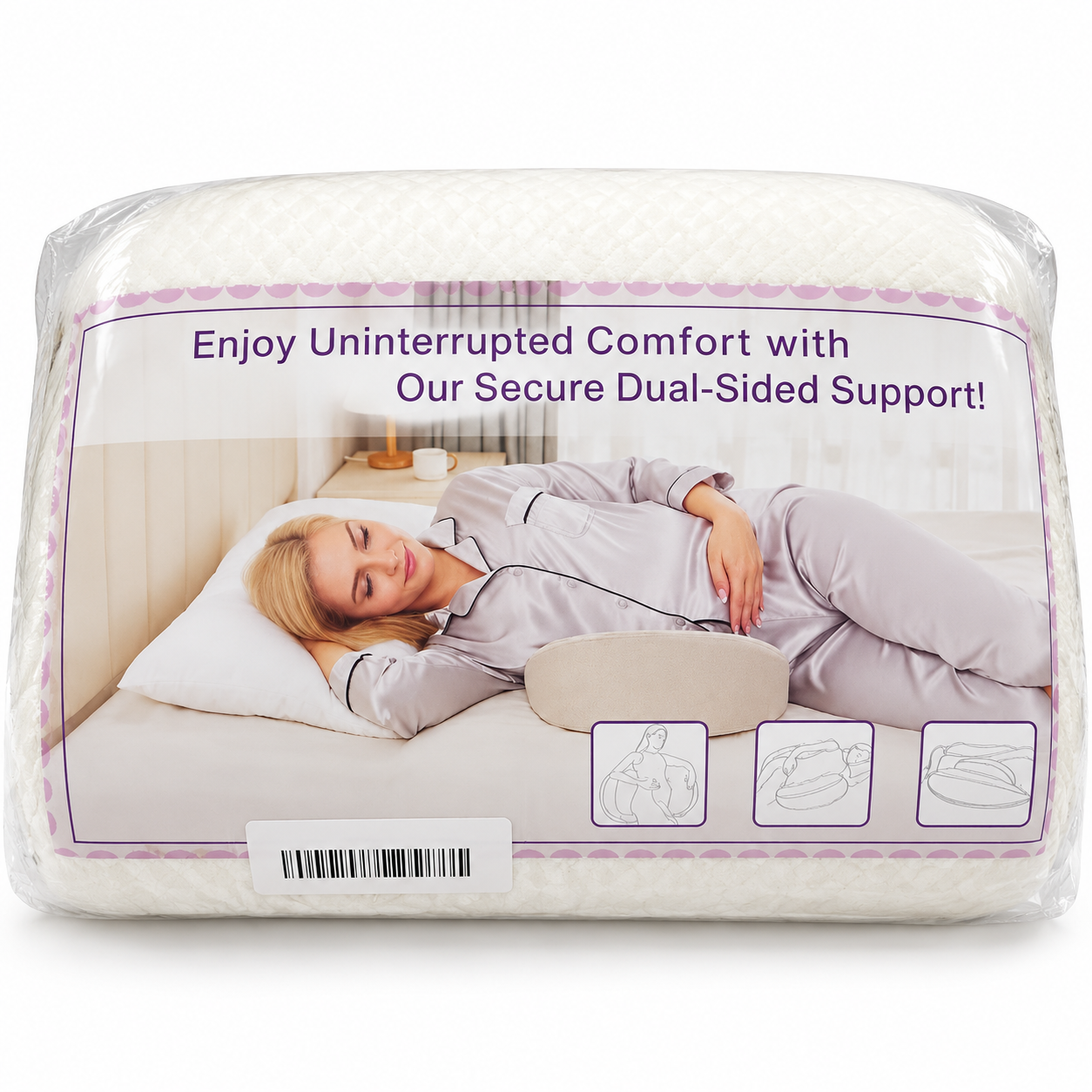 Dual-Sided Pregnancy Support Pillow – White