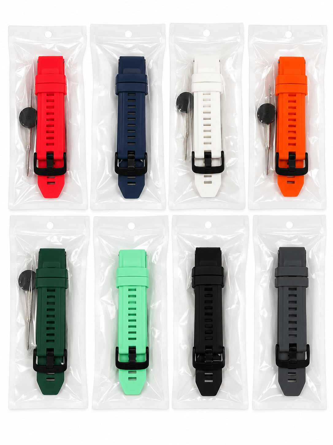 Garmin Instinct 2S Compatible Silicone Replacement Watch Band – Multiple Colors - 8 Pack
