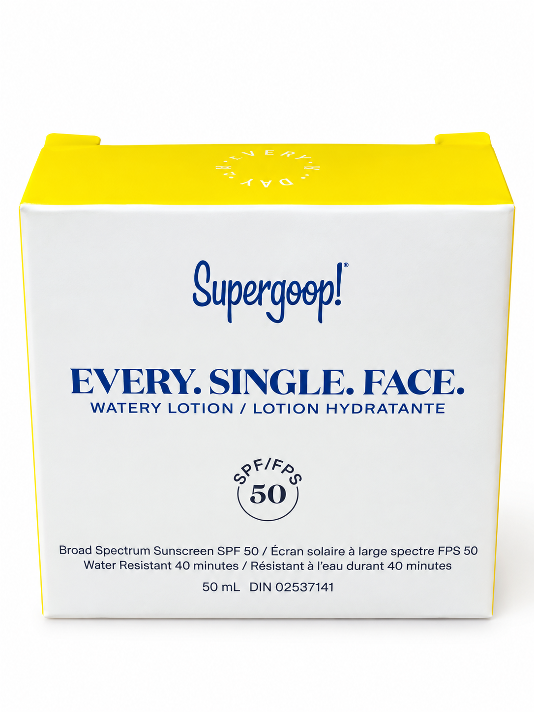 Box of Supergoop! Every. Single. Face. Watery Lotion with SPF 50
