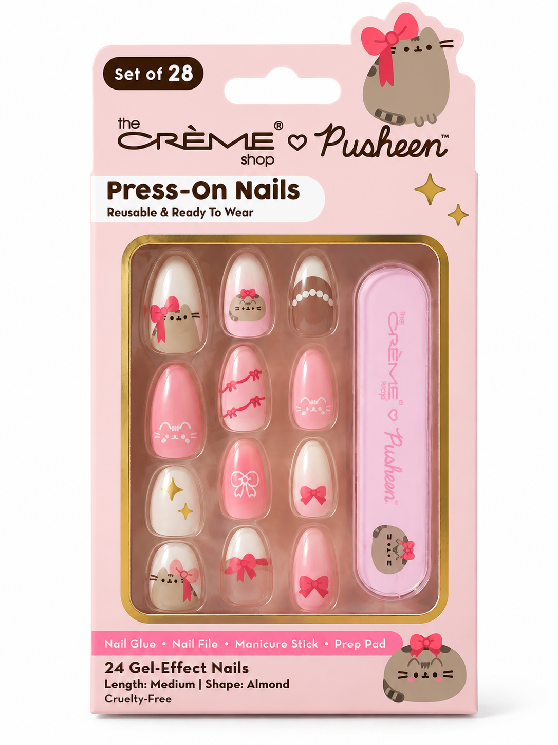 The Crème Shop x Pusheen Press-On Nails – 28 Piece Set