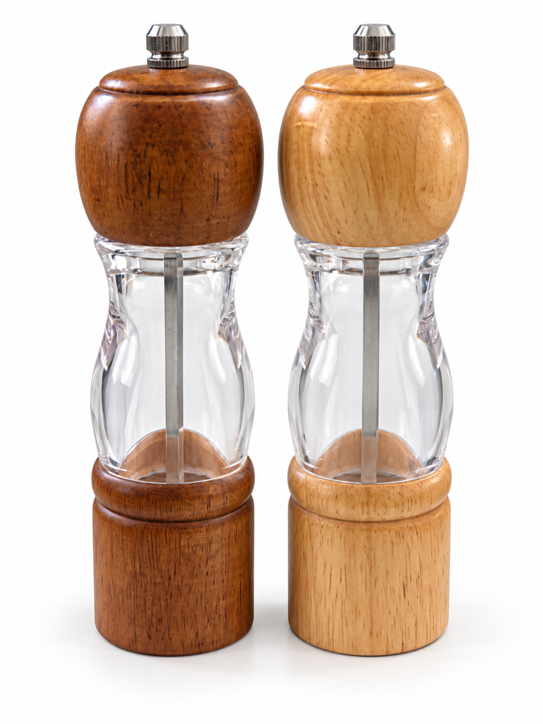 8-Inch Wooden Salt & Pepper Grinder Set – 2 Pack