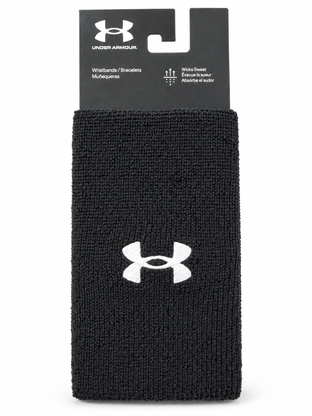 Under Armour 6″ Performance Wristbands – Black/White, 2-Pack