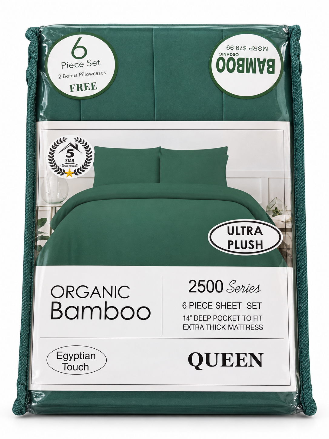 5 Star Home Fashion 6-Piece Queen Sheet Set – Green