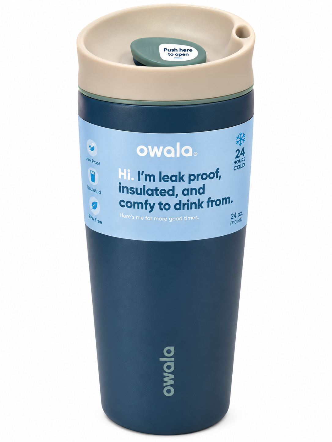 Owala Insulated Travel Tumbler – Navy Blue