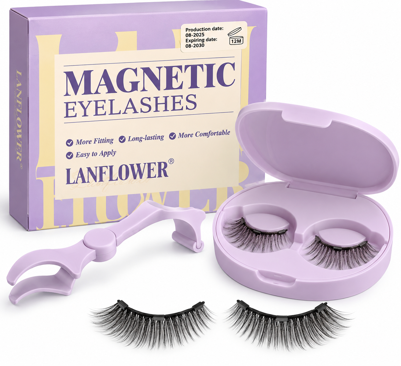 ANFLOWER Magnetic Eyelashes Kit – Lavender