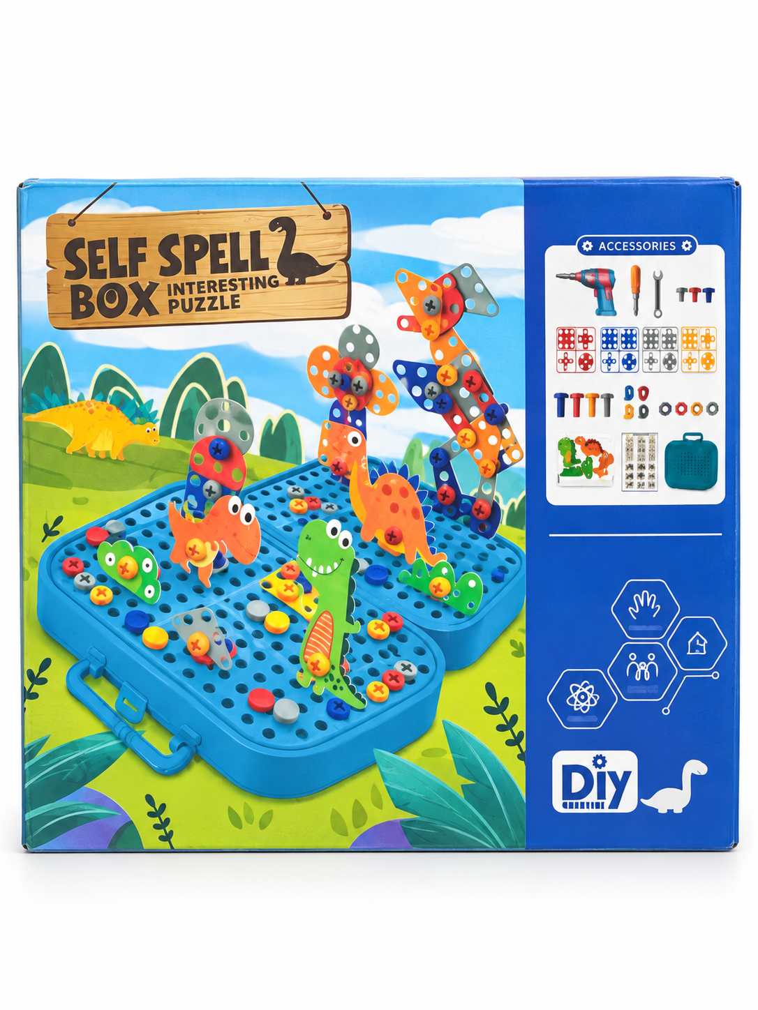 Dinosaur DIY Building & Drill Kit with Carrying Case