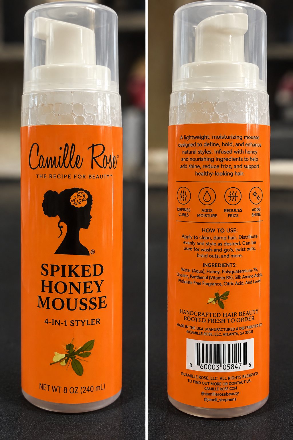 Camille Rose Spiked Honey Mousse – 4-in-1 Styler