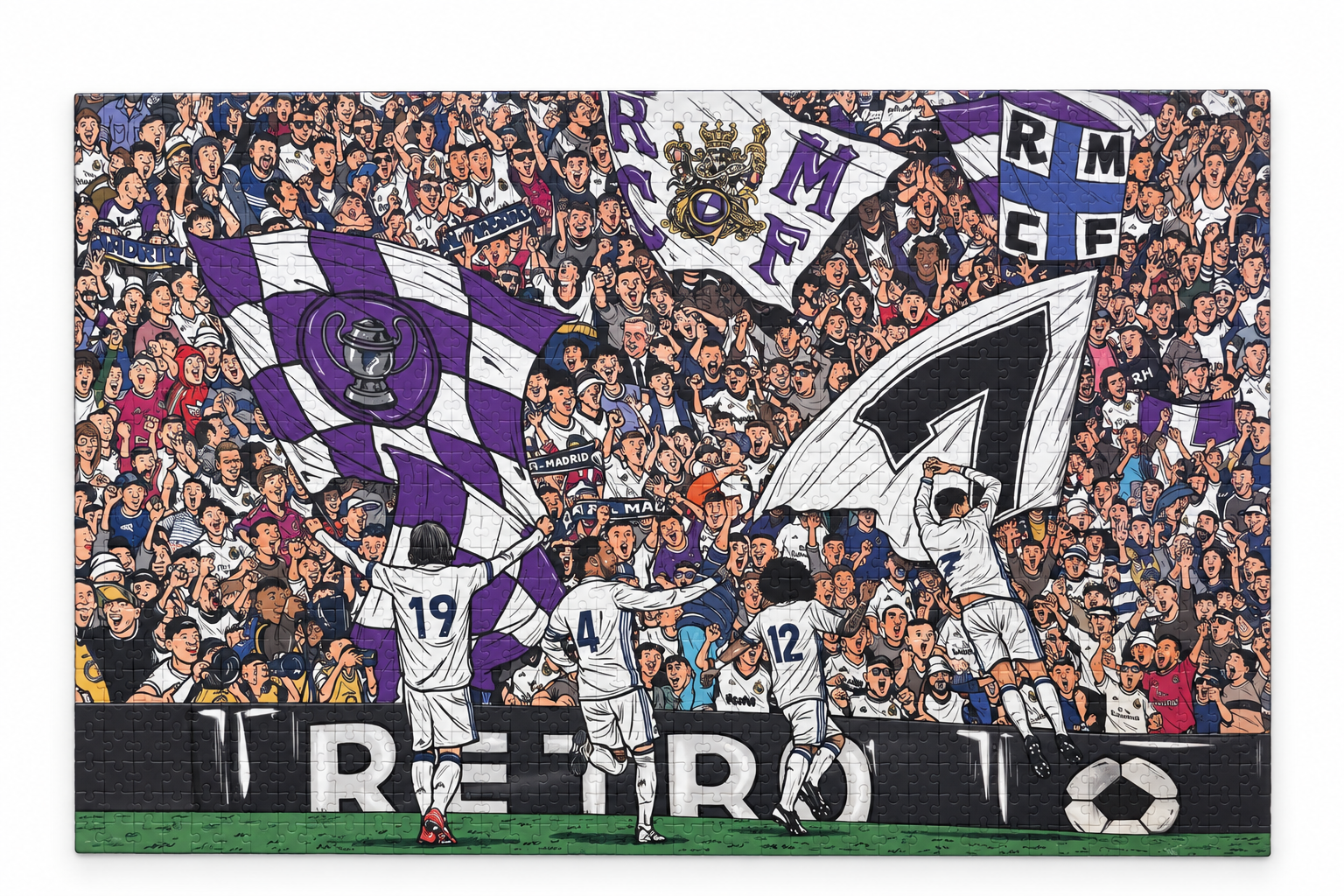 Retro En Blanco Champions Goal 1,000-Piece Puzzle
