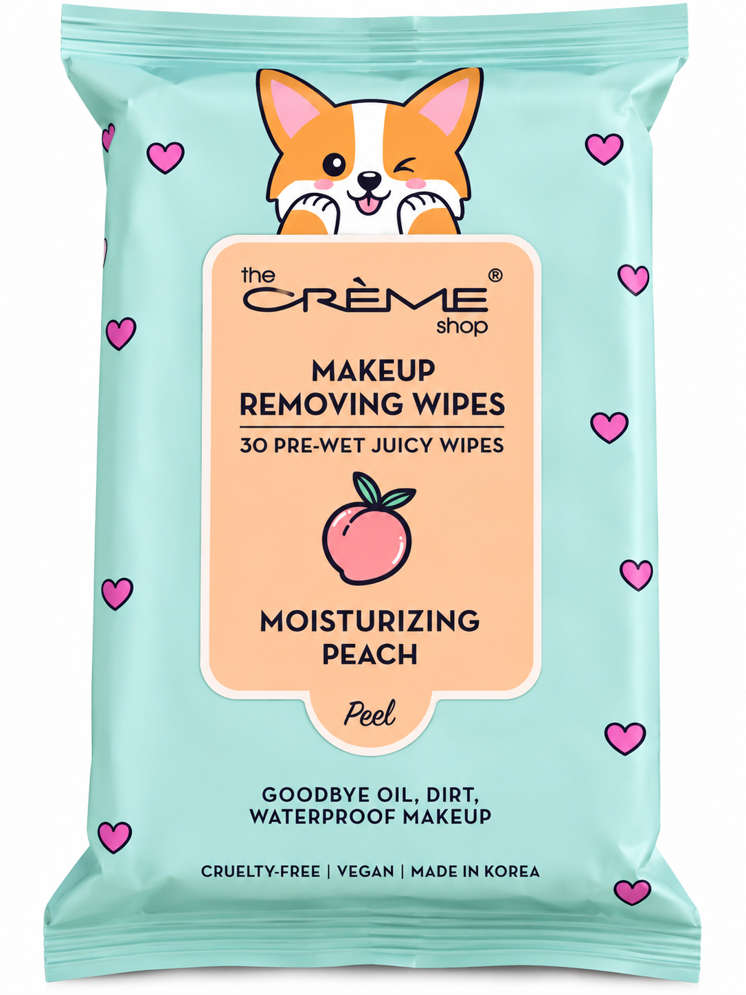 The Crème Shop Moisturizing Peach Makeup Removing Wipes – 30 Count