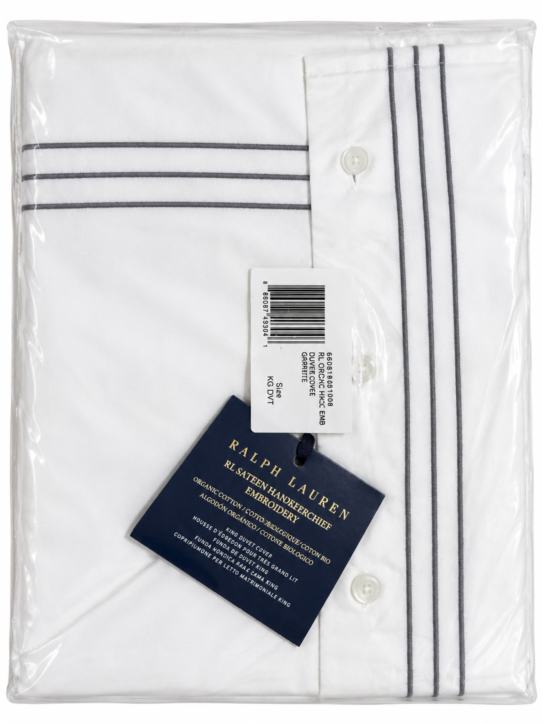 Ralph Lauren Organic Sateen Handkerchief King Duvet Cover – Graphite