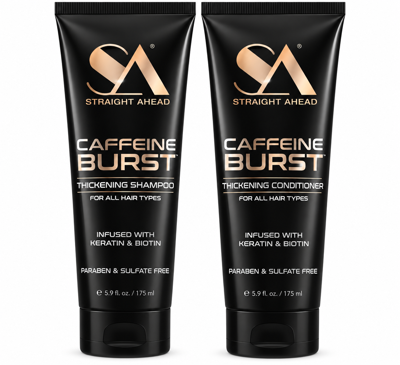 Straight Ahead Caffeine Burst Thickening Shampoo & Conditioner Set – 5.9 oz Each
