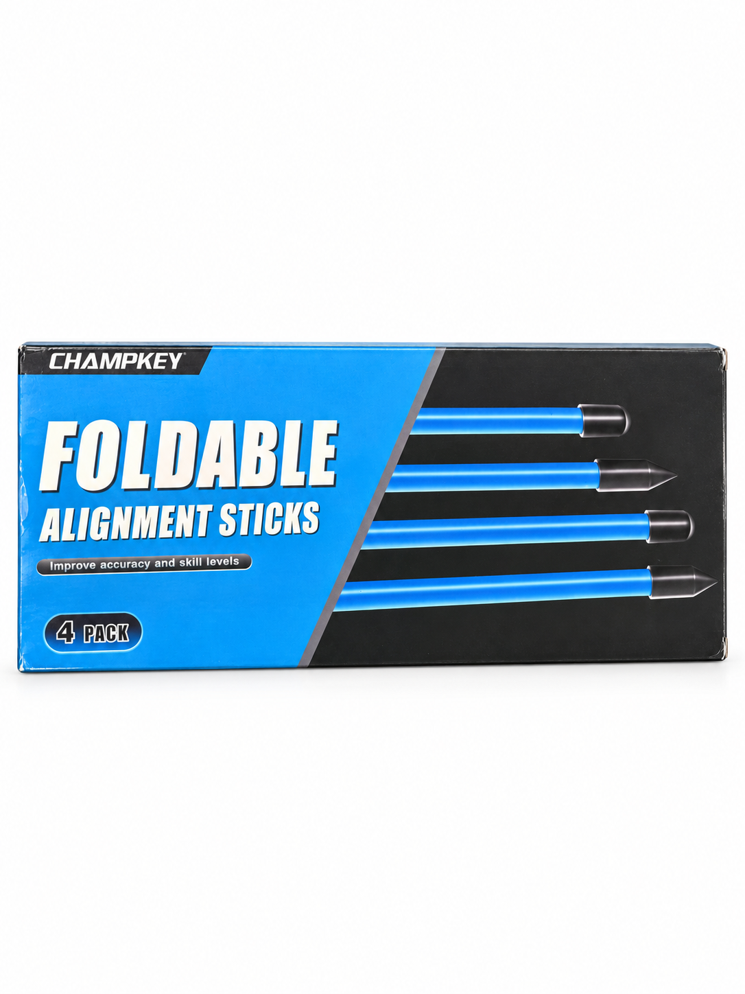 CHAMPKEY Foldable Golf Alignment Sticks – Blue, 4-Pack
