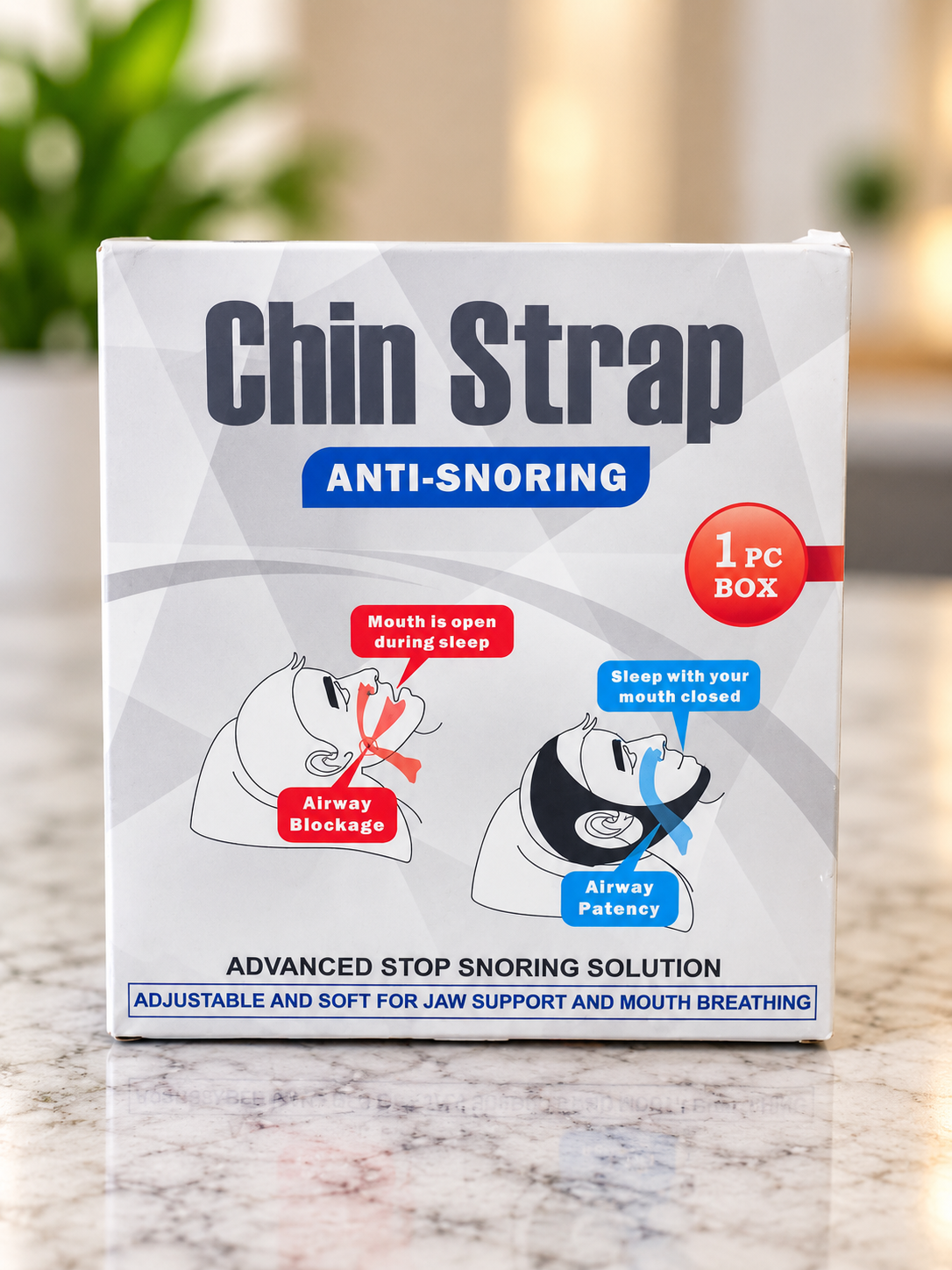 Adjustable Anti-Snoring Chin Strap – 1 Count