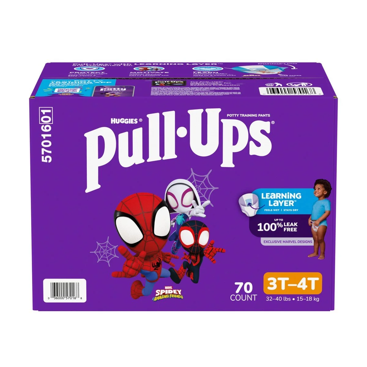 Huggies Pull-Ups Potty Training Pants – 3T–4T, 70 Count SPIDERMAN