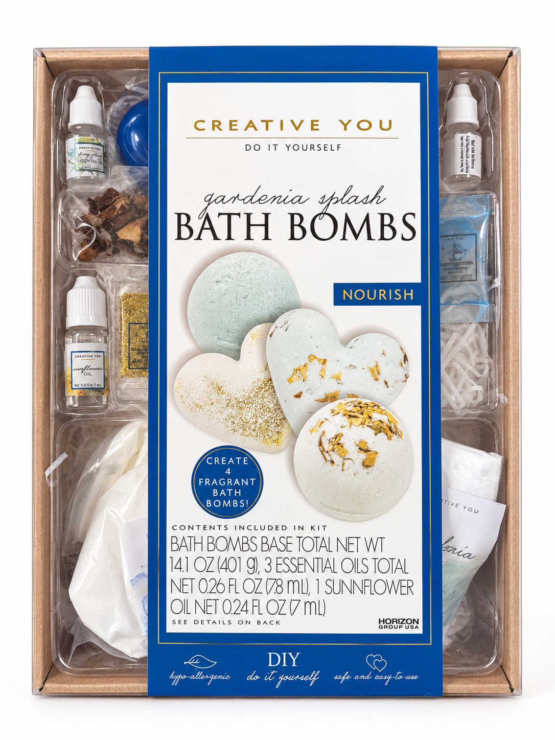 Creative You Gardenia Splash DIY Bath Bomb Kit – Makes 4