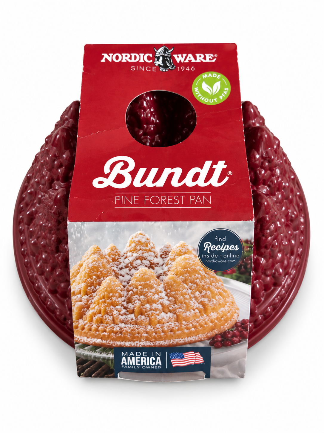 Nordic Ware Pine Forest Bundt Pan – Red, 9-Cup