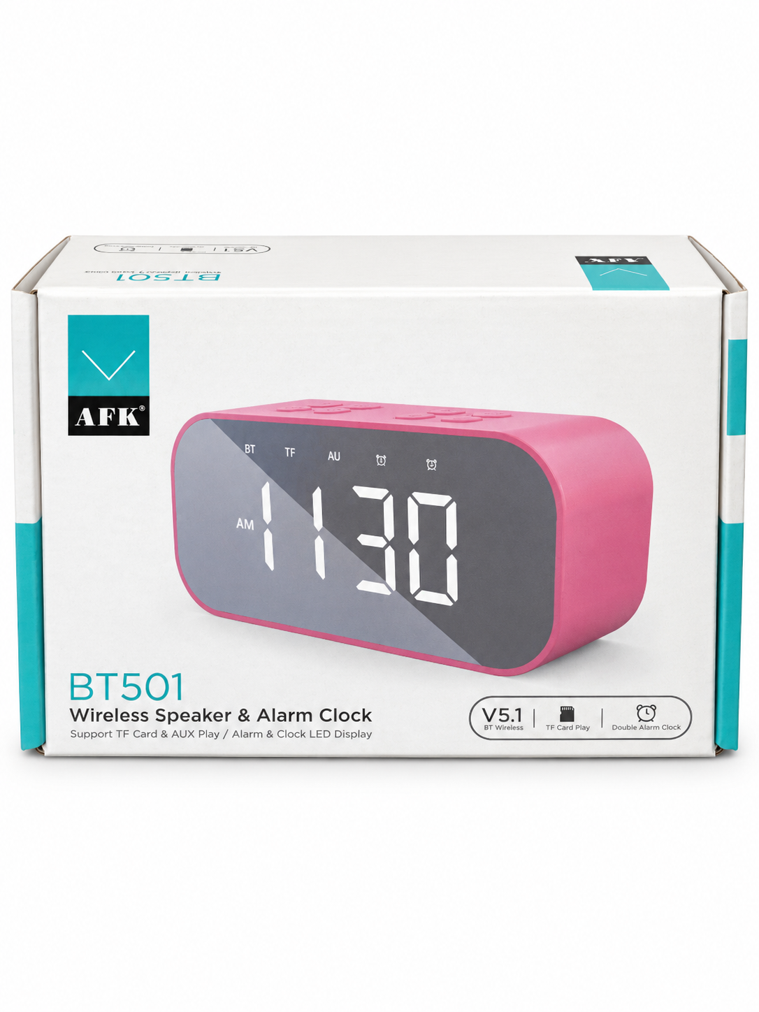 Bluetooth Speaker & Alarm Clock – Pink