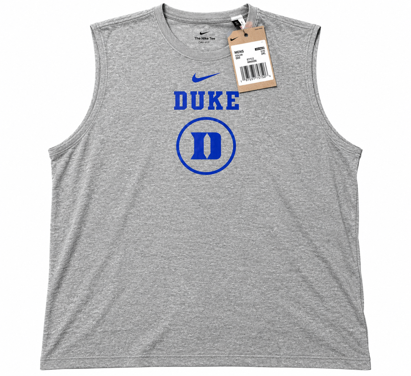 Nike Duke Blue Devils Men's Sleeveless Basketball Training Shirt – Gray – 3XL