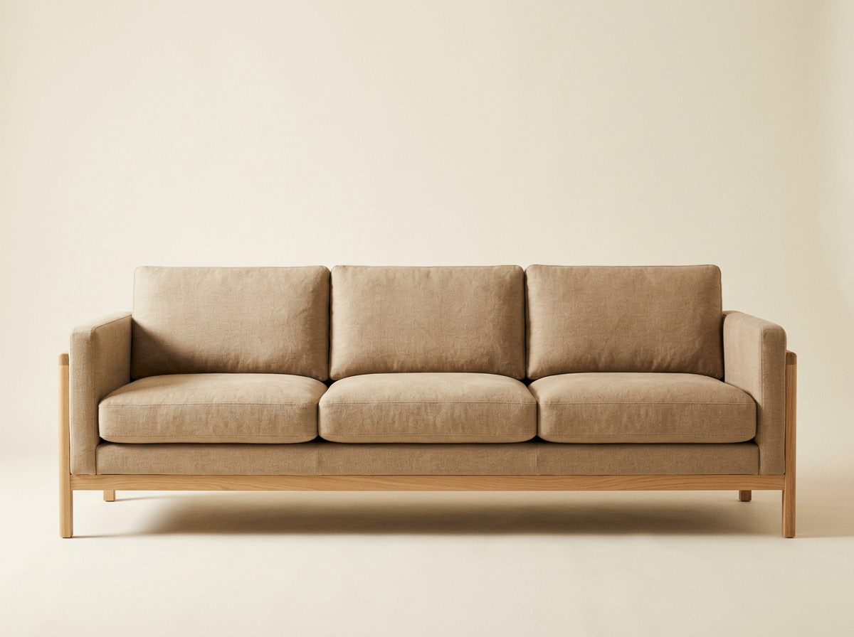 Linen Sofa, 3-Seater