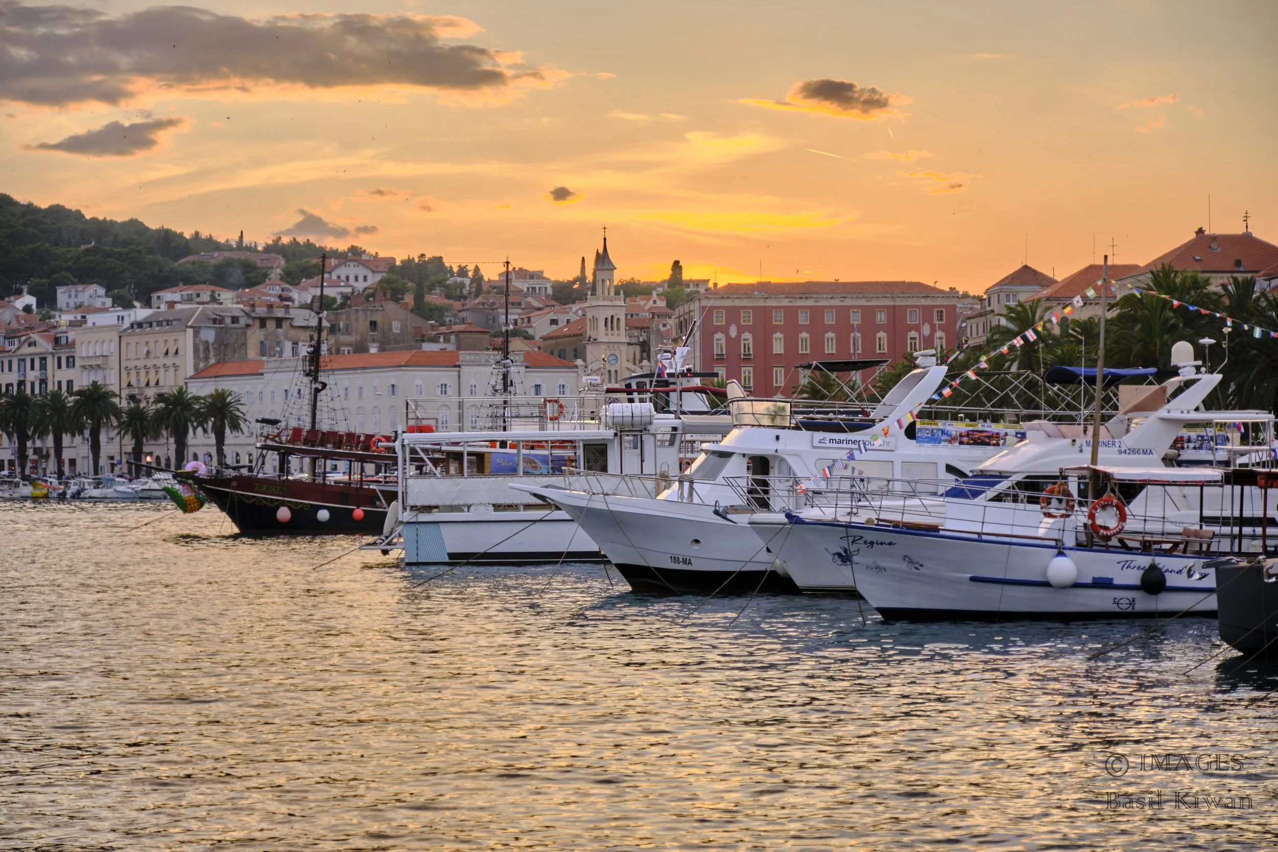 Yachts in Split harbor, Croatia