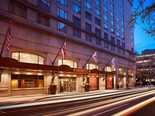 Marriott Metro Center Exterior Night Shot.png