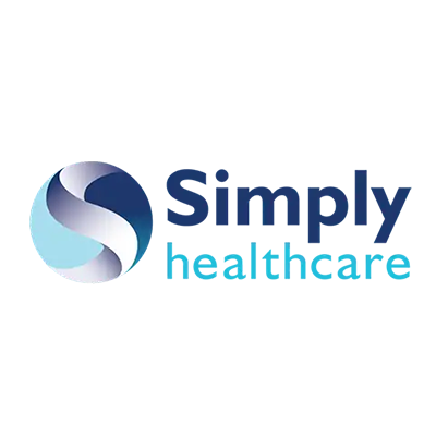 Simply Healthcare logo with a circular emblem and the words 'Simply Healthcare' in blue text.