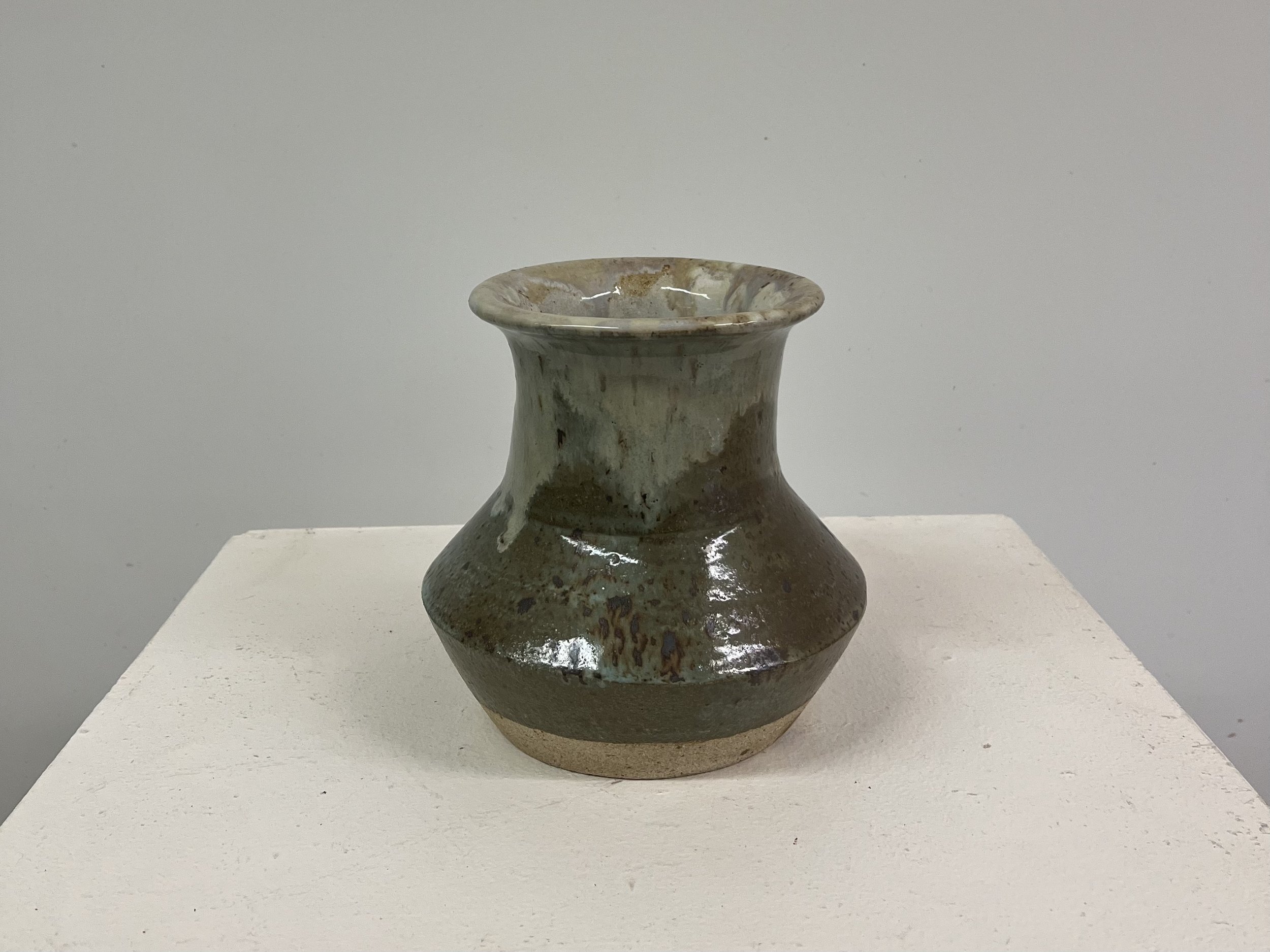 Green Vase, 7x6.5", Stoneware
