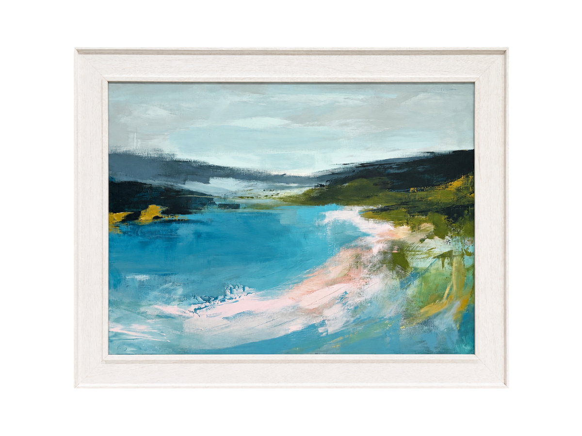 Shoreline in Motion - £995.

Acrylic on board, framed in a St Ives frame. 

Dimensions: 

Framed 94×74cm 

Image 80×60cm