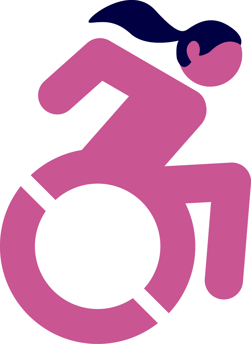 ilustración de icono de mujer en silla de ruedas animado para mover de izquierda a derecha en una rampa
