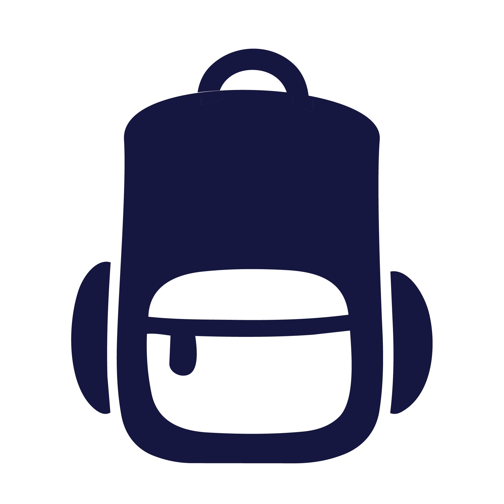 Icono mochila de viajero para representar turismo