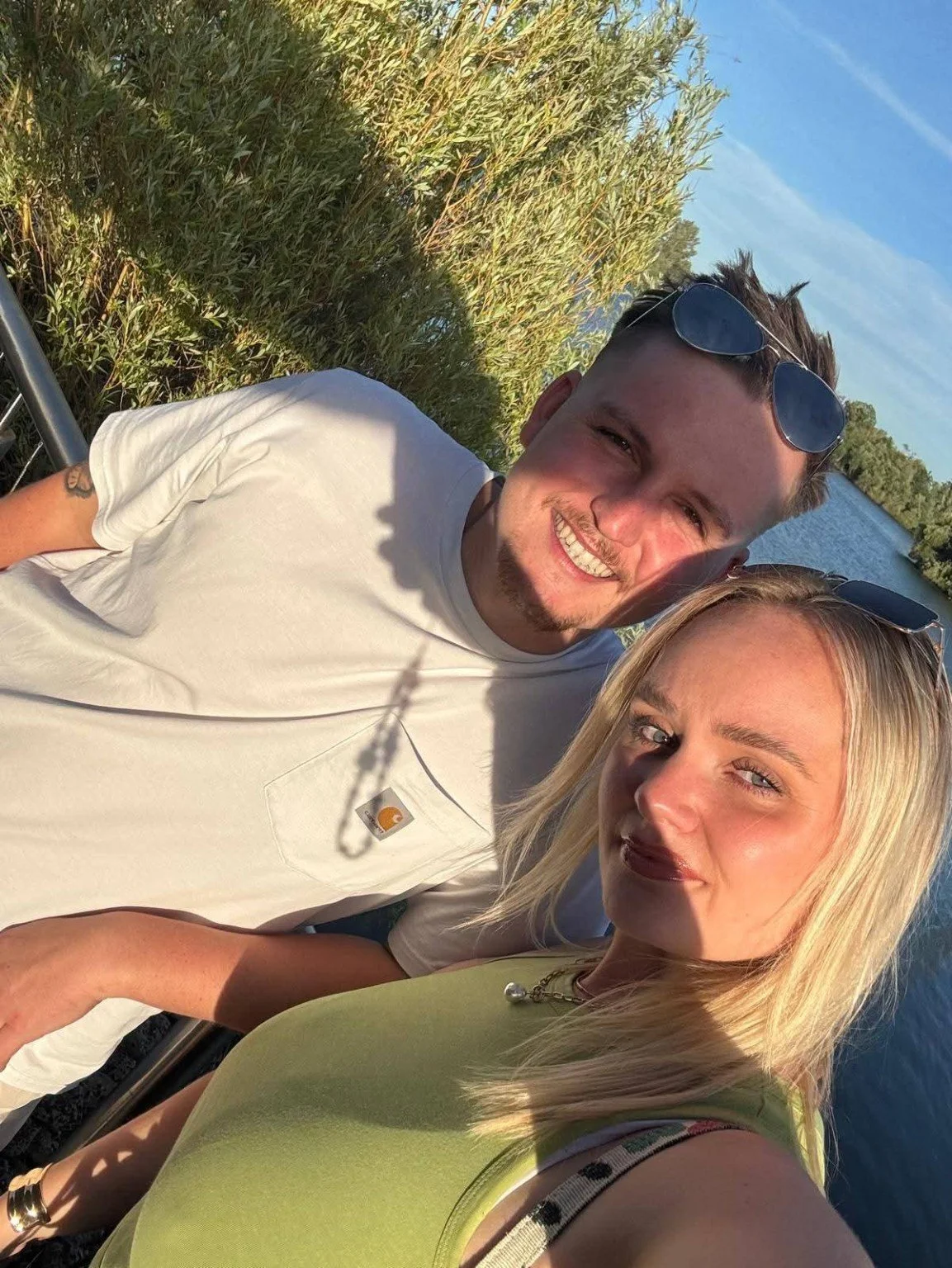 Kai Oloughlin and Beth together outdoors