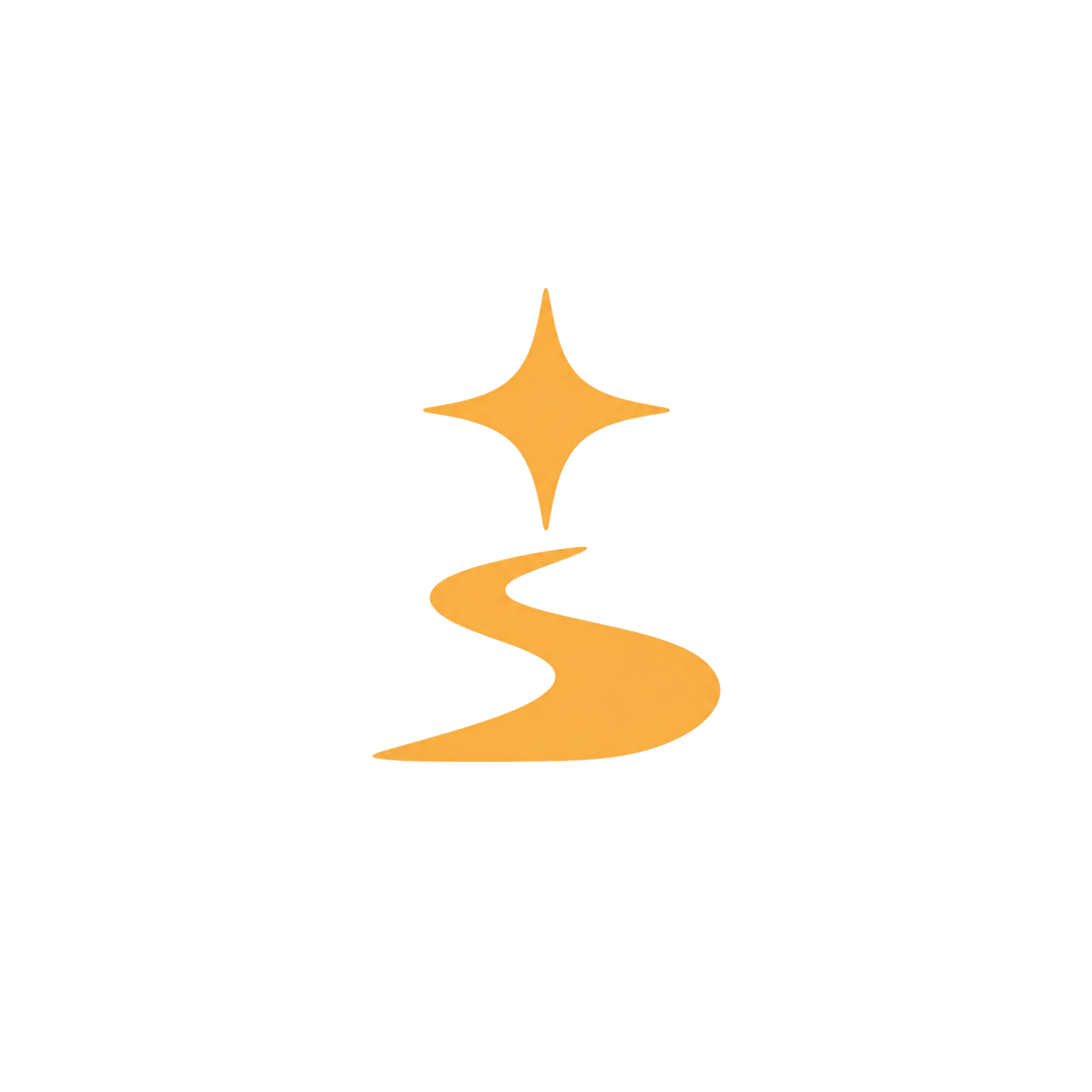 A glittering, golden star-shaped object with a long, winding tail extending downward, set against a black background.