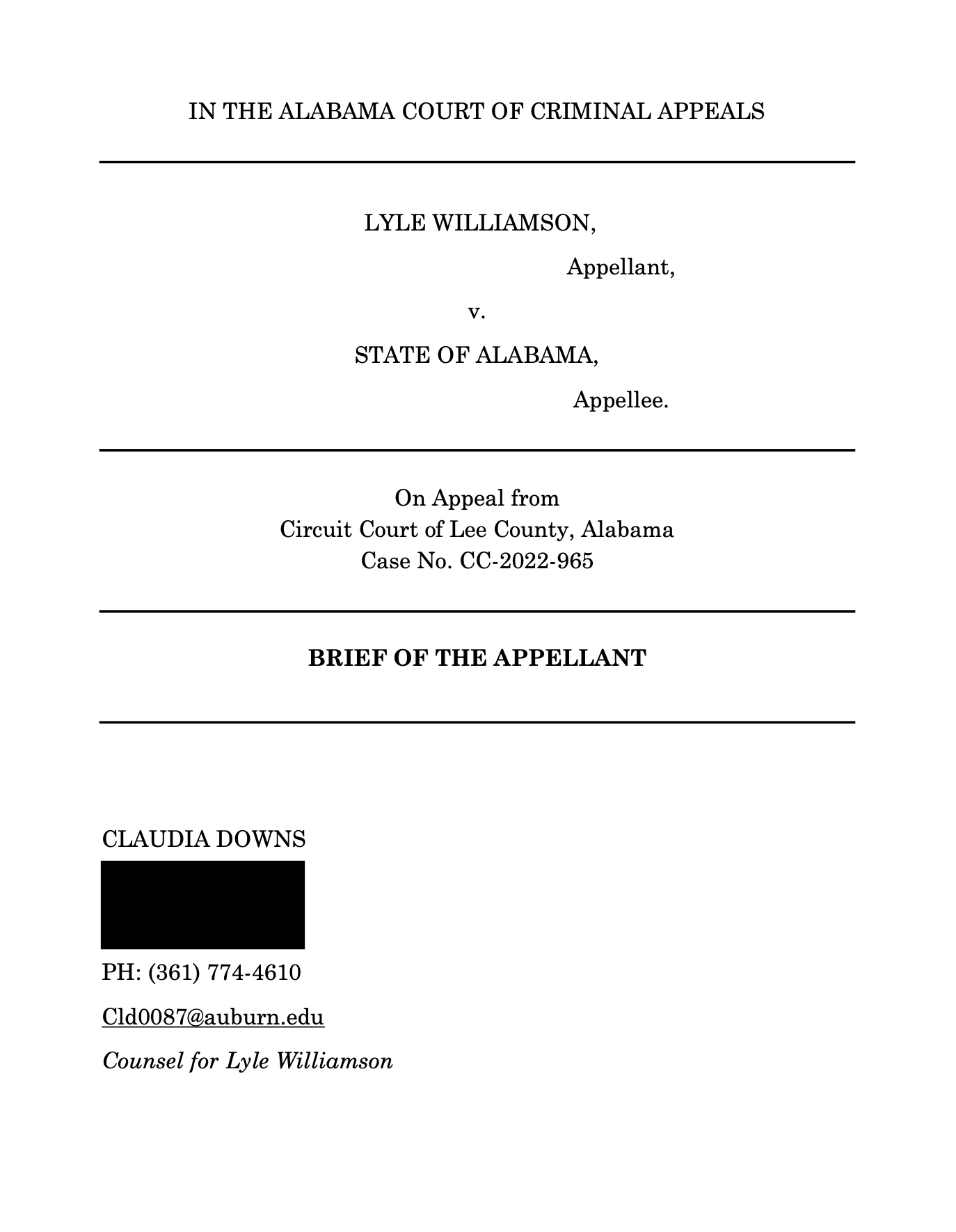 Legal Memorandums & Briefs