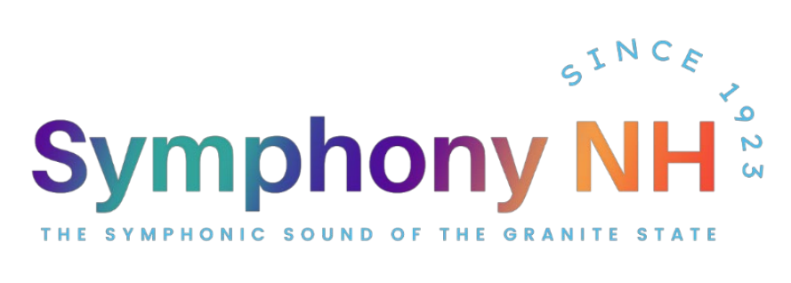 Logo for Symphony NH with text 'Since 1923' and 'The Symphonic Sound of the Granite State'.
