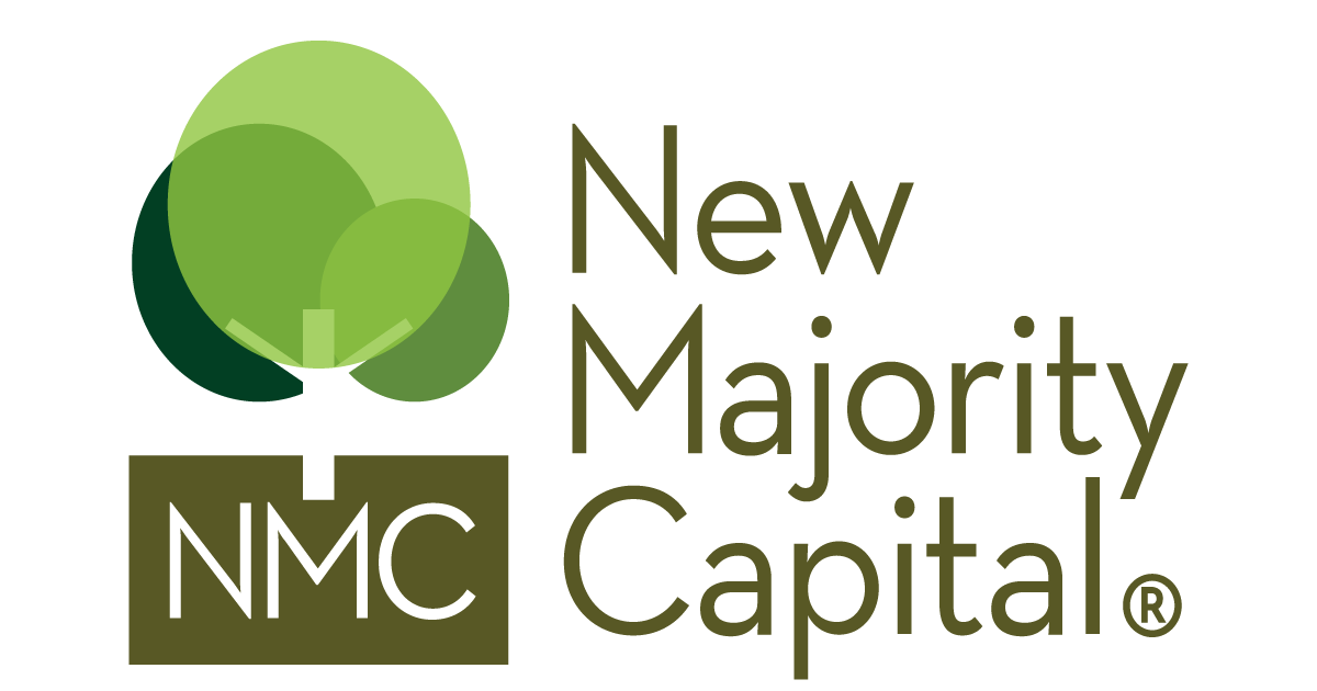 The logo of New Majority Capital featuring a stylized green tree with overlapping circles as leaves and the initials NMC beneath it, with the words "New Majority Capital" to the right.