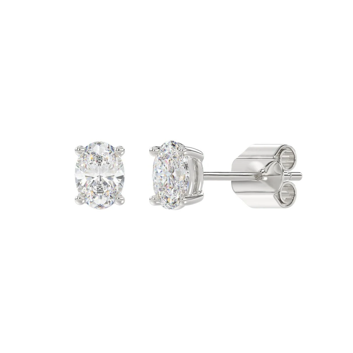 Mini Oval Lab Diamond Studs