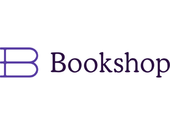 Bookshop logo with a stylized open book icon and the word 'Bookshop' in purple.