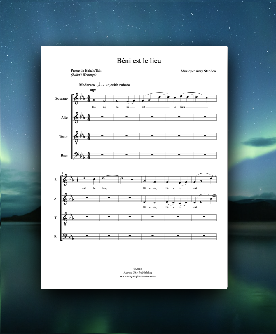 Beni est le lieu - SATB a cappella (in French)