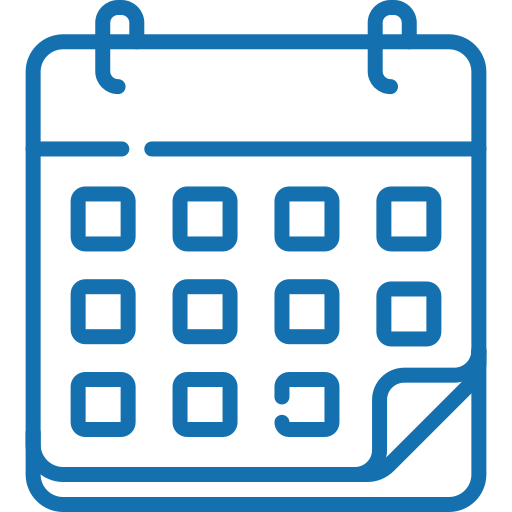 Calendar icon with a grid of squares and a folded corner.