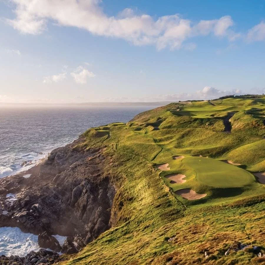 Atlantic coastline view from Old Head Golf Links near Kinsale, County Cork