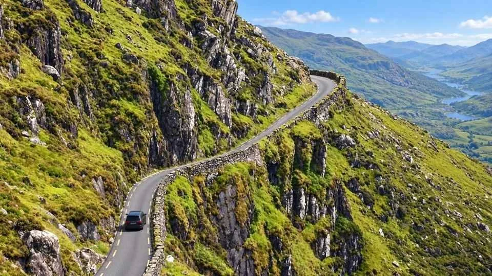 Overhead view of the famous Conor Pass in Kerry